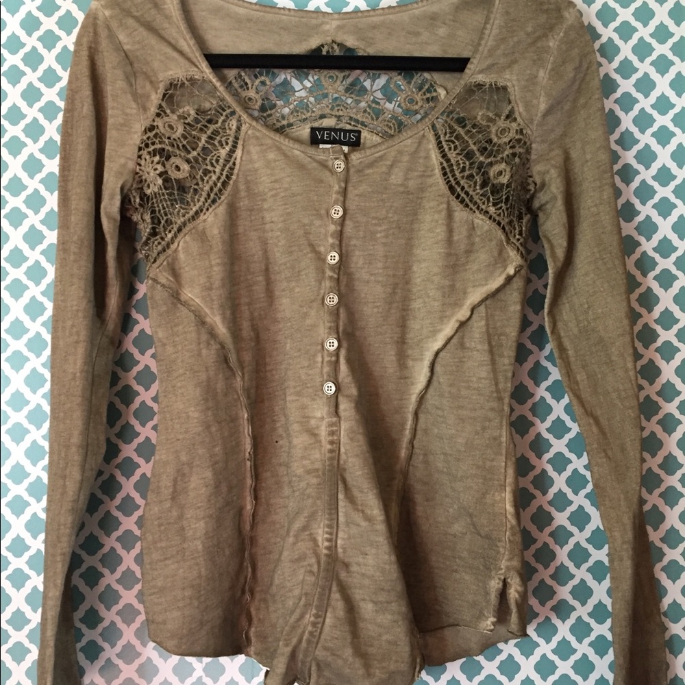 Venus Long Sleeve Sz. S with lace cut out.